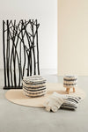 Poltrona Pouf Yucatan per interno, con rivestimento in 100% cotone da 45x45x35 cm