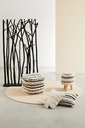 Poltrona Pouf "Yucatan" per interno, con rivestimento in 100% cotone da 45x45x35 cm
