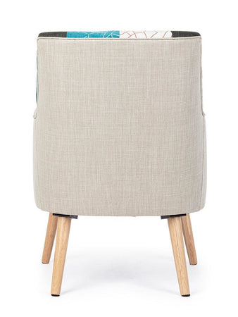 Poltrona "Galatea" per interno, Struttura In Legno Di Pino E Compensato, Gambe In Rubberwood, Verniciatura A Base Di Nitrocellulosa 65 x 68 x 92h cm