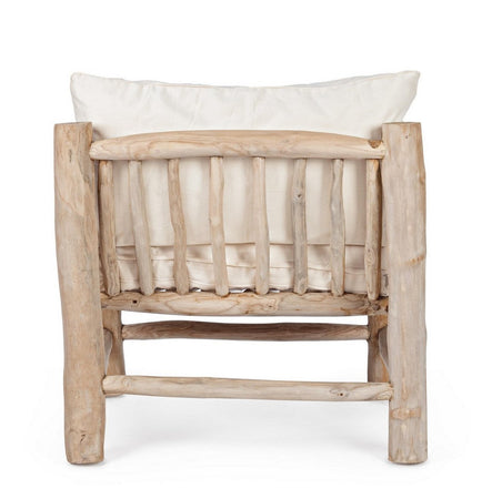 Poltrona "Sahel" per interno, Rami Di Teak Con Finitura Naturale 70 x 75 x 80h cm