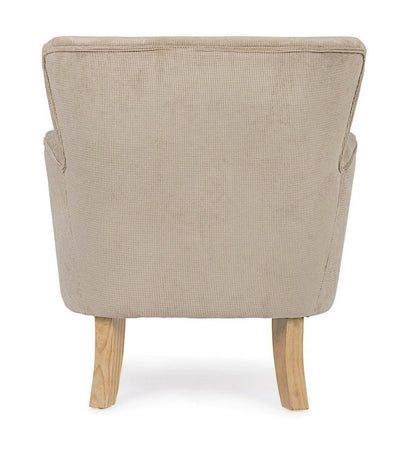 Poltrona "Orlins" per interno, Struttura In Legno Di Pino E Compensato, Rivestimento In Poliestere Effetto Boucle', Capitonne' 71.5 x 72.5 x 79h cm