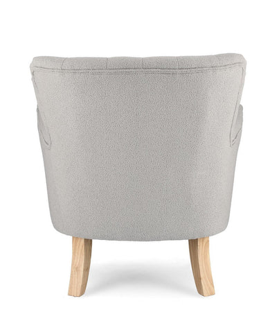 Poltrona "Orlins" per interno, Struttura In Legno Di Pino E Compensato, Rivestimento In Poliestere Effetto Boucle', Capitonne' 71.5 x 72.5 x 79h cm