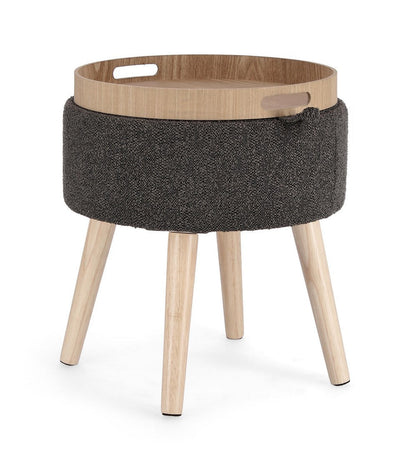 Poltrona Pouf "Zoya" per interno, con struttura in mdf e compensato da Ø39 x 42.5h cm