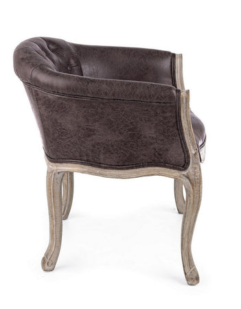 Poltrona "Diva" per interno, Struttura In Rubber Wood, Seduta Rivestita In Poliestere 60 x 60 x 70h cm