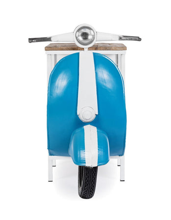 Consolle da Bar "Vespa" con struttura in acciaio, piano in legno, da 104 x 94 x 65 cm