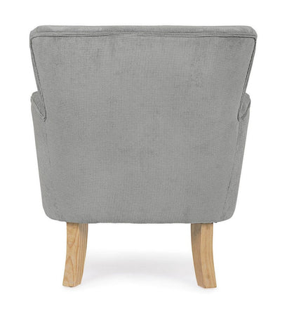 Poltrona "Orlins" per interno, Struttura In Legno Di Pino E Compensato, Rivestimento In Poliestere Effetto Boucle', Capitonne' 71.5 x 72.5 x 79h cm