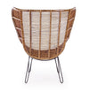 Poltrona Estefan per interno, Seduta In Rattan Ed Intreccio In Kubu 100 x 75 x 118h cm