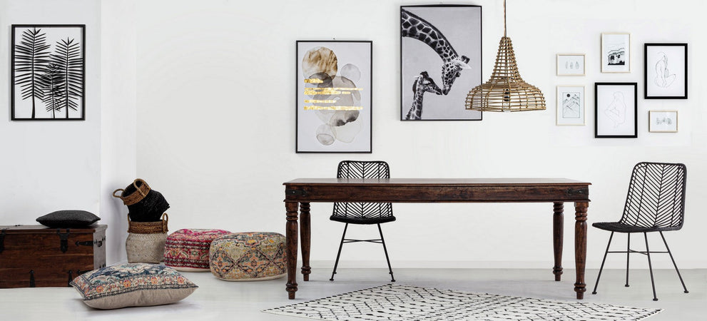 Poltrona Pouf "Tamil" per interno, con rivestimento in cotone da Ø60 x 25h cm