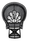 Poltrona Peacock per da interno, ed esterno, Intreccio In Midollino 106 x 71 x h 148 cm