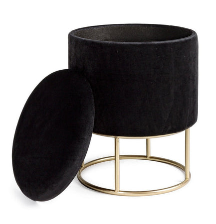 Poltrona Pouf "Polina" per interno, con struttura in mdf e compensato da Ø34.5x45h cm