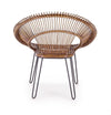 Poltrona Esteban per interno, Seduta In Rattan Ed Intreccio In Kubu 83 x 64 x 89h cm