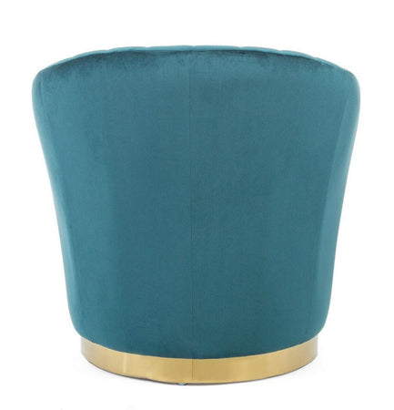 Poltrona "Gilles" per interno, Struttura In Legno Di Pino, Rivestimento In Poliestere Effetto Velluto, 77 x 71 x 77h cm