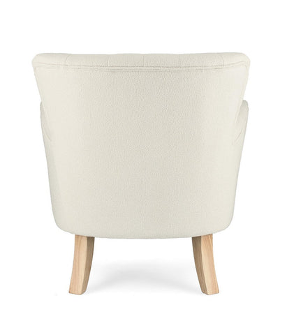 Poltrona "Orlins" per interno, Struttura In Legno Di Pino E Compensato, Rivestimento In Poliestere Effetto Boucle', Capitonne' 71.5 x 72.5 x 79h cm