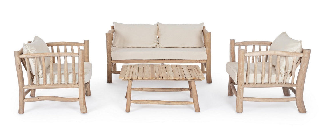 Poltrona "Sahel" per interno, Rami Di Teak Con Finitura Naturale 70 x 75 x 80h cm