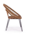 Poltrona Esteban per interno, Seduta In Rattan Ed Intreccio In Kubu 83 x 64 x 89h cm