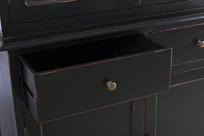 Vetrina "Jefferson" per interno, struttura in legno di mango, schienali in legno