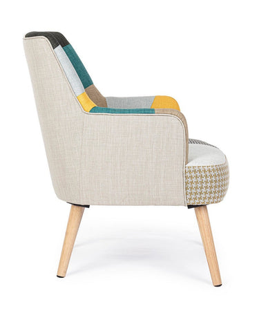 Poltrona "Galatea" per interno, Struttura In Legno Di Pino E Compensato, Gambe In Rubberwood, Verniciatura A Base Di Nitrocellulosa 65 x 68 x 92h cm