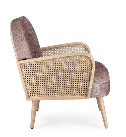 Poltrona "Dalida" per interno, Struttura In Legno Di Pino E Compensato 65 x 74 x 81h cm