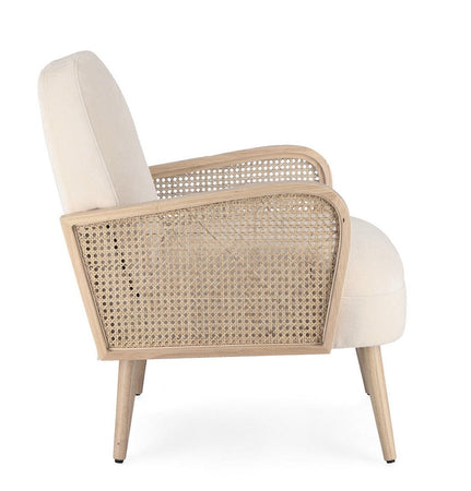 Poltrona "Dalida" per interno, Struttura In Legno Di Pino E Compensato 65 x 74 x 81h cm