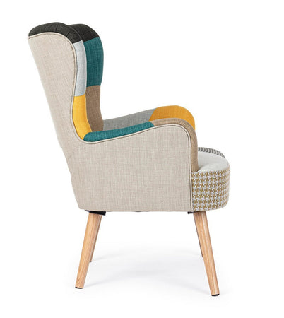 Poltrona "Galatea" per interno, Struttura In Legno Di Pino E Compensato, Gambe In Rubberwood, Verniciatura A Base Di Nitrocellulosa 65 x 68 x 92h cm