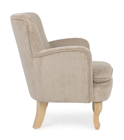 Poltrona "Orlins" per interno, Struttura In Legno Di Pino E Compensato, Rivestimento In Poliestere Effetto Boucle', Capitonne' 71.5 x 72.5 x 79h cm