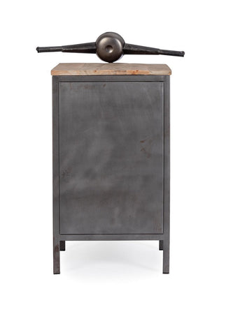 Consolle da Bar "Vespa" con struttura in acciaio, piano in legno, da 104 x 94 x 65 cm