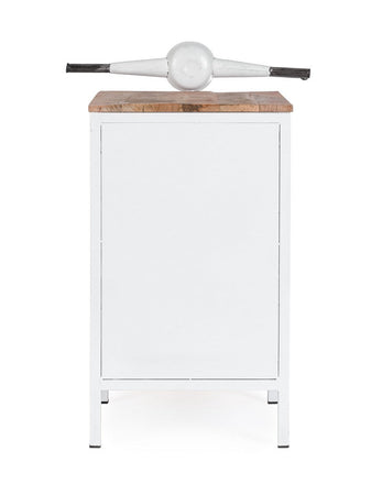 Consolle da Bar "Vespa" con struttura in acciaio, piano in legno, da 104 x 94 x 65 cm