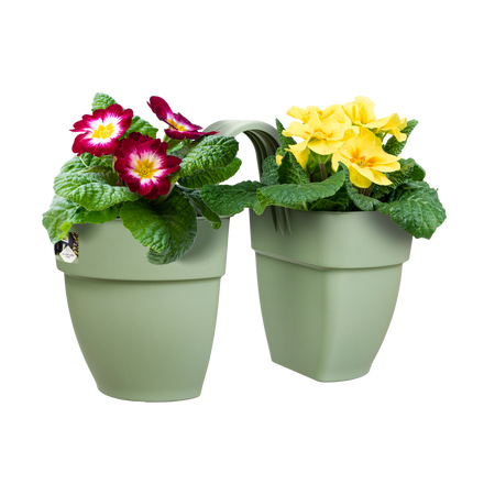 Vaso "Vibia Campana Flower Twin" in plastica riciclata, per esterno, da 21 cm