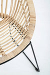 Poltrona Cayes per interno, Struttura Seduta In Rattan, Intreccio In Kubu, Rifinitura Naturale Con Vernice Melaminica 75 x 67 x 81h cm