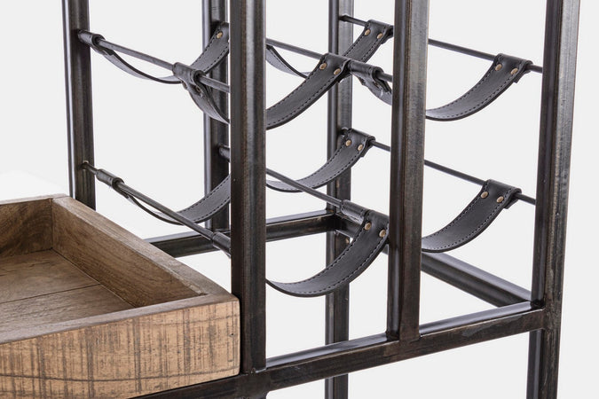 Mobile per interno "Elmer" porta bottiglie con struttura in acciaio, 86 x 35 x 180 cm