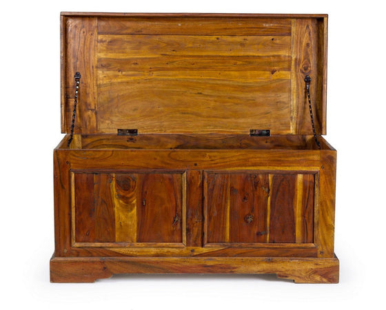 Mobile da bar "Chateaux" in legno di acacia indiano, finitura rustica da 100 x 46 x 48 cm