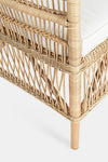 Poltrona Josefina per interno, in Rattan naturale con cuscino h 86 cm