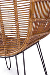 Poltrona Estefan per interno, Seduta In Rattan Ed Intreccio In Kubu 100 x 75 x 118h cm