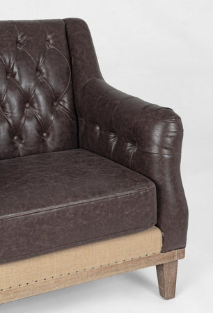 Poltrona "Raymond" per interno, Struttura E Schienale In Legno Di Frassino, Rivestimento (Non Sfoderabile) In Similpelle 83 x 85 x 85h cm