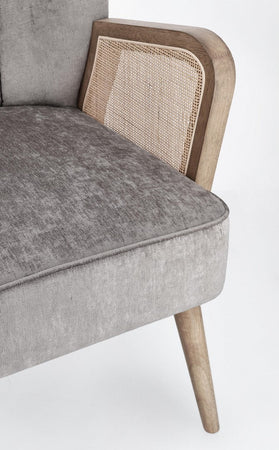 Poltrona "Virna" per interno, Struttura In Legno Di Pino E Compensato 64 x 71 x 79h cm
