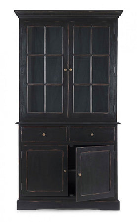 Vetrina "Jefferson" per interno, struttura in legno di mango, schienali in legno