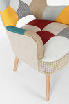 Poltrona Galatea per interno, Struttura In Legno Di Pino E Compensato, Gambe In Rubberwood, Verniciatura A Base Di Nitrocellulosa 65 x 68 x 92h cm
