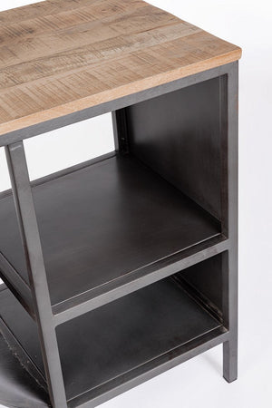 Consolle da Bar "Vespa" con struttura in acciaio, piano in legno, da 104 x 94 x 65 cm