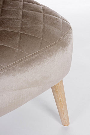 Poltrona "Bertrand" per interno, Struttura In Legno Di Pino, Rivestimento In Poliestere Effetto Velluto, 66.6 x 63 x 73h cm