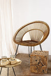 Poltrona Esteban per interno, Seduta In Rattan Ed Intreccio In Kubu 83 x 64 x 89h cm