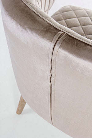 Poltrona "Bertrand" per interno, Struttura In Legno Di Pino, Rivestimento In Poliestere Effetto Velluto, 66.6 x 63 x 73h cm