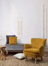 Poltrona Orlins per interno, Struttura In Legno Di Pino E Compensato, Rivestimento In Poliestere Effetto Boucle', Capitonne' 71.5 x 72.5 x 79h cm