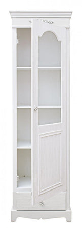 Vetrina "Blanc" in MDF con finitura Bianca opaca, maniglie in poliresina