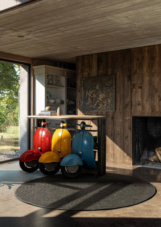 Consolle porta oggetti da bar "Tris Vespa" colorate, struttura in acciaio, da 143,5 x 75 x 100,3 cm