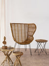 Poltrona Estefan per interno, Seduta In Rattan Ed Intreccio In Kubu 100 x 75 x 118h cm