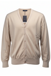 Cardigan uomo Montezemolo - Bottoni 100% Cotone Colore Beige Made in Italy