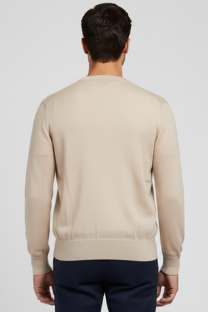 Cardigan uomo Montezemolo - Bottoni 100% Cotone Colore Beige Made in Italy