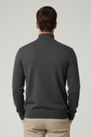 Maglia uomo Gran Sasso - Lupetto Mezza Zip 100% Lana vergine Colore Grigio scuro Made in Italy