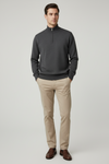 Maglia uomo Gran Sasso - Lupetto Mezza Zip 100% Lana vergine Colore Grigio scuro Made in Italy