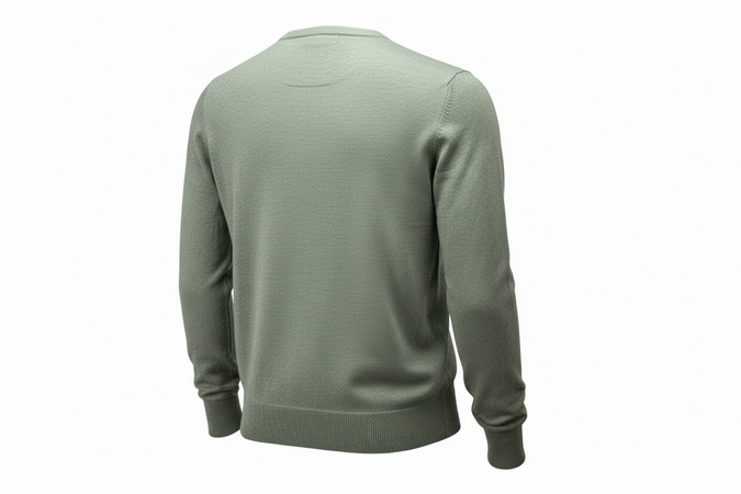 Maglia uomo Gran Sasso - Scollo a V Toppe in contrasto 100% Cotone Colore Grigio Made in Italy